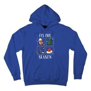 Tis The Season Ice Hockey Christmas Coffee Latte Xmas Tree Gift Tall Hoodie