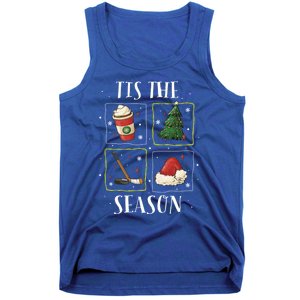 Tis The Season Ice Hockey Christmas Coffee Latte Xmas Tree Gift Tank Top