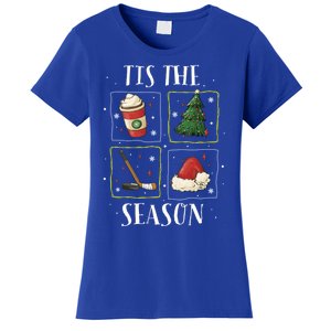 Tis The Season Ice Hockey Christmas Coffee Latte Xmas Tree Gift Women's T-Shirt