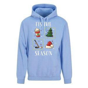 Tis The Season Ice Hockey Christmas Coffee Latte Xmas Tree Gift Unisex Surf Hoodie