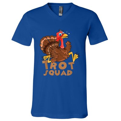 Turkey Trot Squad Funny Running Costume Thanksgiving Lover Gift V-Neck T-Shirt