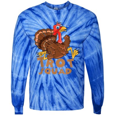 Turkey Trot Squad Funny Running Costume Thanksgiving Lover Gift Tie-Dye Long Sleeve Shirt