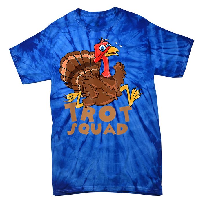 Turkey Trot Squad Funny Running Costume Thanksgiving Lover Gift Tie-Dye T-Shirt