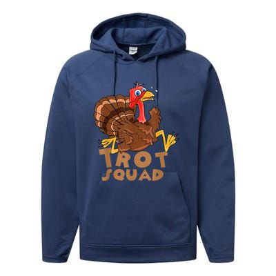 Turkey Trot Squad Funny Running Costume Thanksgiving Lover Gift Performance Fleece Hoodie