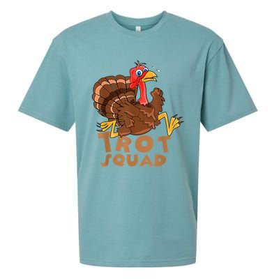 Turkey Trot Squad Funny Running Costume Thanksgiving Lover Gift Sueded Cloud Jersey T-Shirt