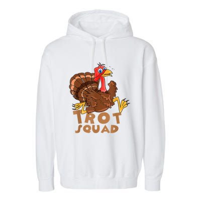 Turkey Trot Squad Funny Running Costume Thanksgiving Lover Gift Garment-Dyed Fleece Hoodie