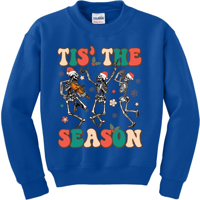 Tis The Season Funny Christmas Skeleton Dancing Merry Xmas Meaningful Gift Kids Sweatshirt