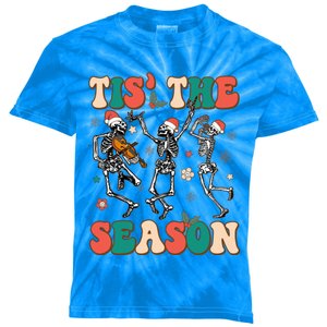 Tis The Season Funny Christmas Skeleton Dancing Merry Xmas Meaningful Gift Kids Tie-Dye T-Shirt