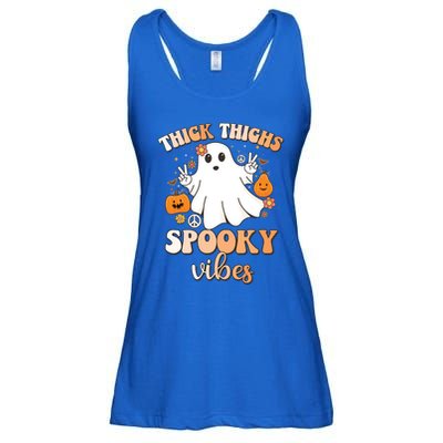 Thick Thighs Spooky Vibes Halloween Groovy Spooky Halloween Gift Ladies Essential Flowy Tank