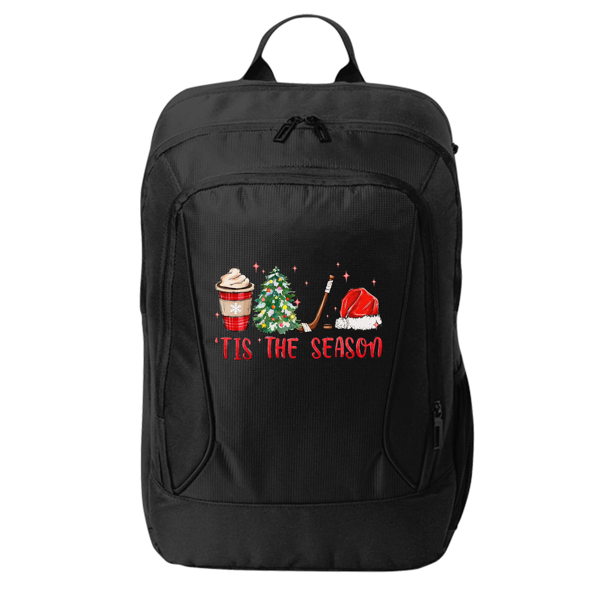 Tis The Season Hockey Christmas Hockey Xmas Tree Ice Hockey City Backpack