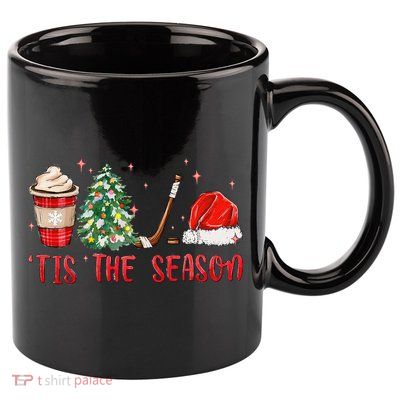 Tis The Season Hockey Christmas Hockey Xmas Tree Ice Hockey 11oz C Handle Ceramic Mug