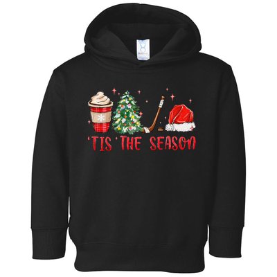 Tis The Season Hockey Christmas Hockey Xmas Tree Ice Hockey Toddler Hoodie