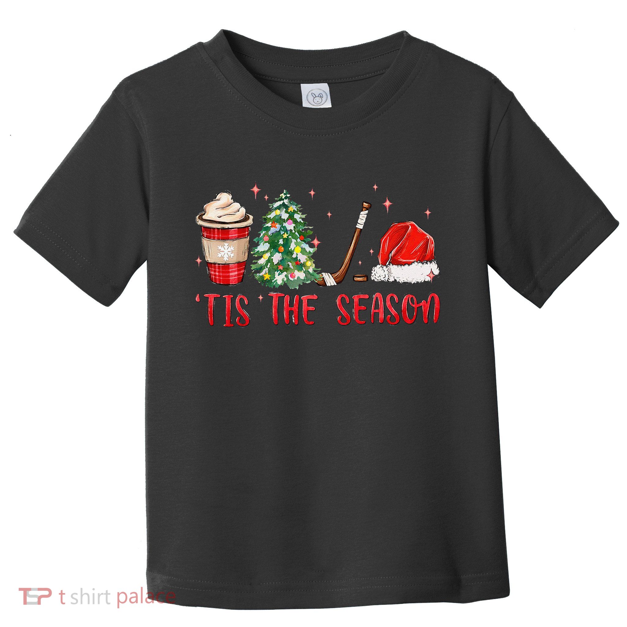 Tis The Season Hockey Christmas Hockey Xmas Tree Ice Hockey Toddler T-Shirt