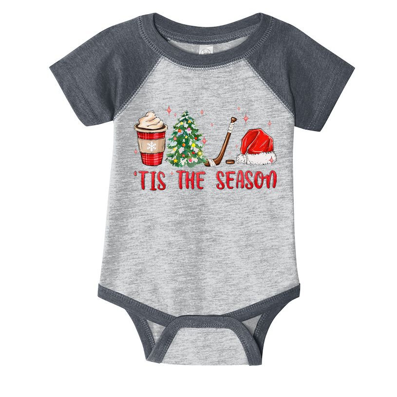 Tis The Season Hockey Christmas Hockey Xmas Tree Ice Hockey Infant Baby Jersey Bodysuit