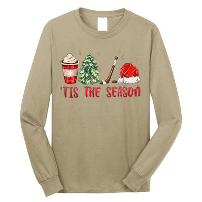 Tis The Season Hockey Christmas Hockey Xmas Tree Ice Hockey Long Sleeve Shirt