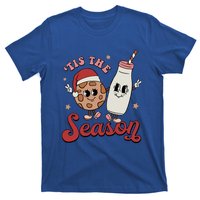 Tis The Season Cookies Milk Santa Hat Christmas Retro Xmas Gift T-Shirt