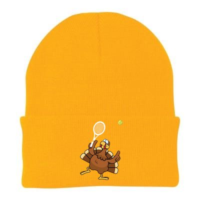 Turkey Tennis Sunset Retro Thanksgiving Sport Gift Knit Cap Winter Beanie