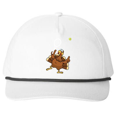 Turkey Tennis Sunset Retro Thanksgiving Sport Gift Snapback Five-Panel Rope Hat