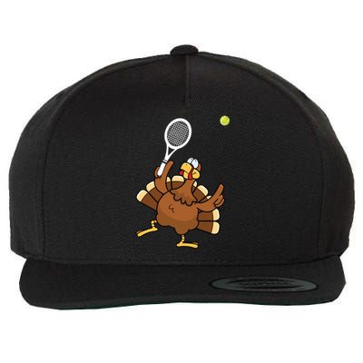 Turkey Tennis Sunset Retro Thanksgiving Sport Gift Wool Snapback Cap