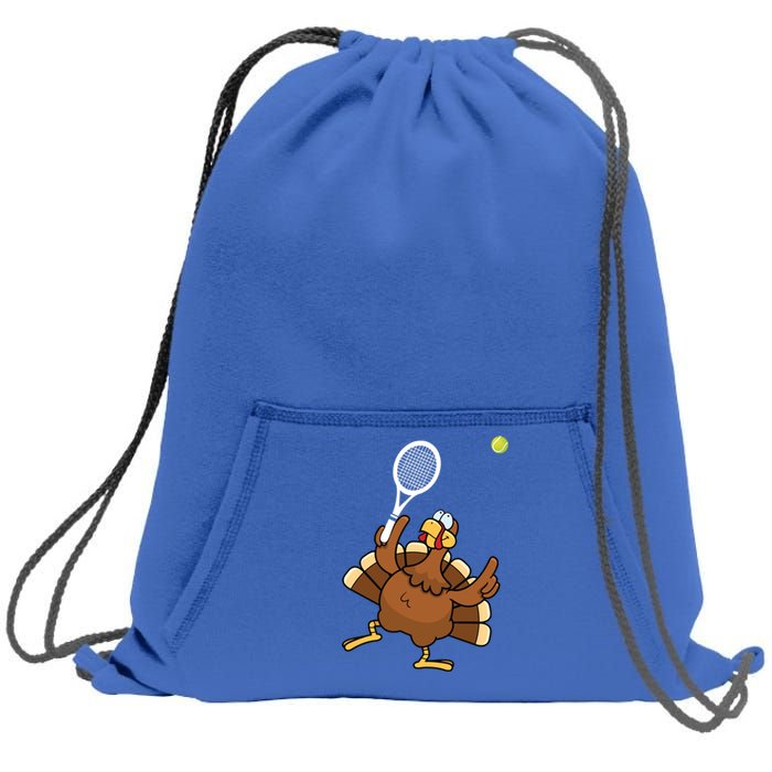 Turkey Tennis Sunset Retro Thanksgiving Sport Gift Sweatshirt Cinch Pack Bag