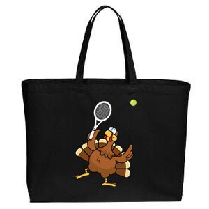 Turkey Tennis Sunset Retro Thanksgiving Sport Gift Cotton Canvas Jumbo Tote