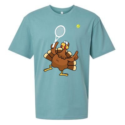 Turkey Tennis Sunset Retro Thanksgiving Sport Gift Sueded Cloud Jersey T-Shirt