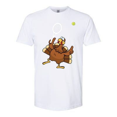 Turkey Tennis Sunset Retro Thanksgiving Sport Gift Softstyle® CVC T-Shirt