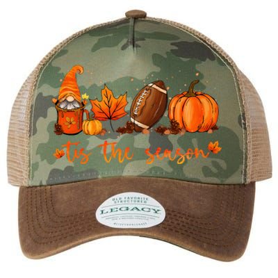 Tis The Season Pumpkin Leaf Latte Fall Thanksgiving Football Legacy Tie Dye Trucker Hat