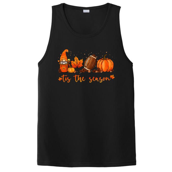 Tis The Season Pumpkin Leaf Latte Fall Thanksgiving Football PosiCharge Competitor Tank