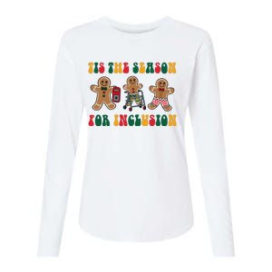 Tis The Season For Inclusion Christmas Gingerbread Xmas Holiday Womens Cotton Relaxed Long Sleeve T-Shirt