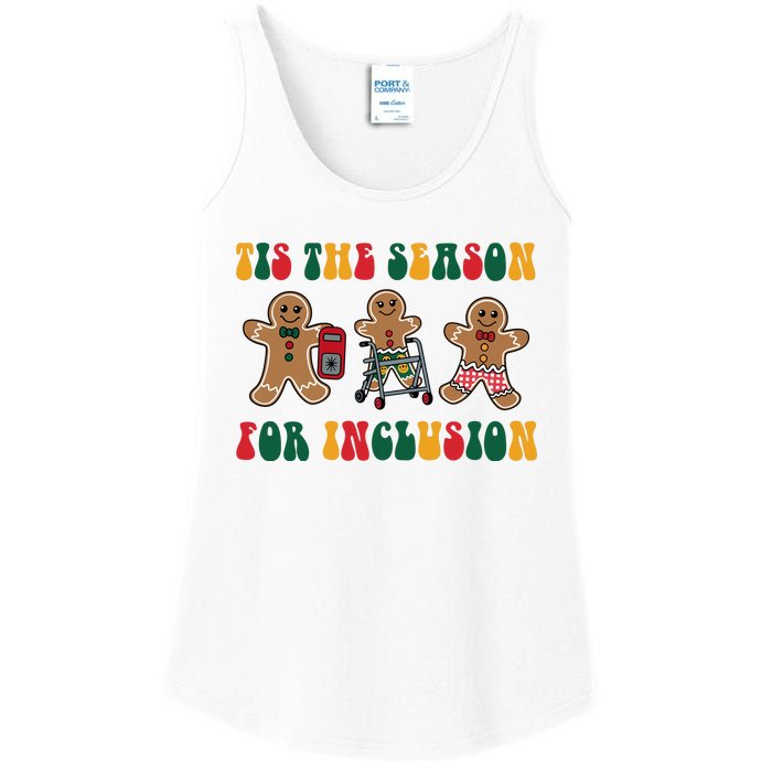 Tis The Season For Inclusion Christmas Gingerbread Xmas Holiday Ladies Essential Tank