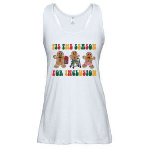 Tis The Season For Inclusion Christmas Gingerbread Xmas Holiday Ladies Essential Flowy Tank