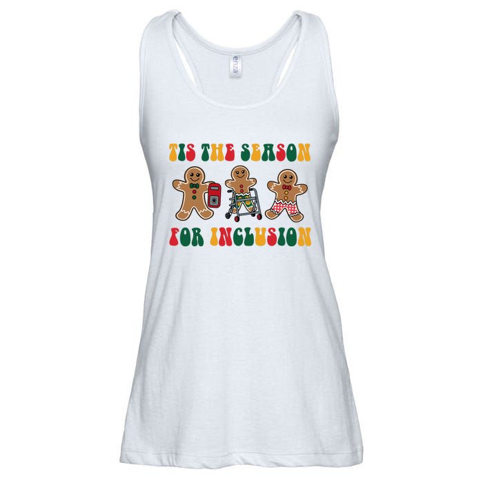 Tis The Season For Inclusion Christmas Gingerbread Xmas Holiday Ladies Essential Flowy Tank