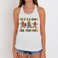 Tis The Season For Inclusion Christmas Gingerbread Xmas Holiday Women's Knotted Racerback Tank