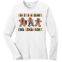 Tis The Season For Inclusion Christmas Gingerbread Xmas Holiday Ladies Long Sleeve Shirt