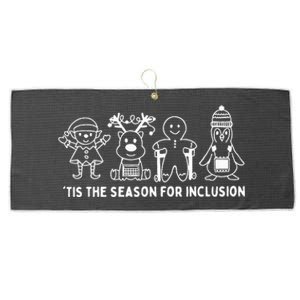 Tis The Season For Inclusion OT PT SLP Therapist Xmas Large Microfiber Waffle Golf Towel