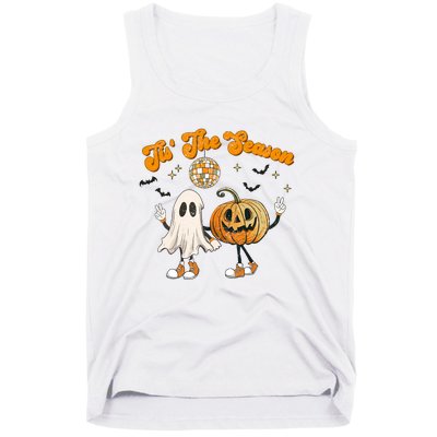 Tis The Season Retro Ghost Pumpkin Halloween Thanksgiving Tank Top