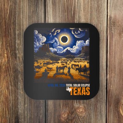 Texas Total Solar Eclipse Retro April 8 2024 Astronomy Coaster