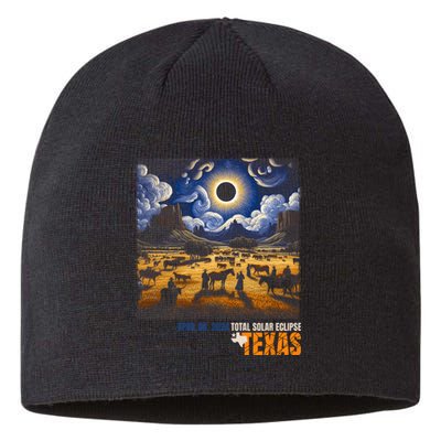 Texas Total Solar Eclipse Retro April 8 2024 Astronomy Sustainable Beanie