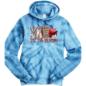 Tis The Season Baseball Game Day Sports Fan Baseball Lover Tie Dye Hoodie