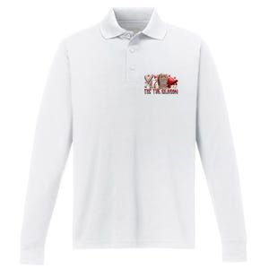 Tis The Season Baseball Game Day Sports Fan Baseball Lover Performance Long Sleeve Polo