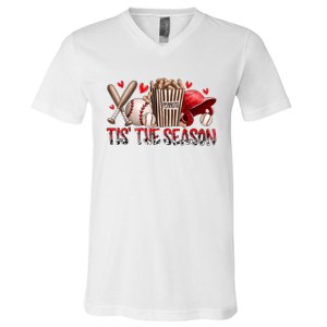 Tis The Season Baseball Game Day Sports Fan Baseball Lover V-Neck T-Shirt