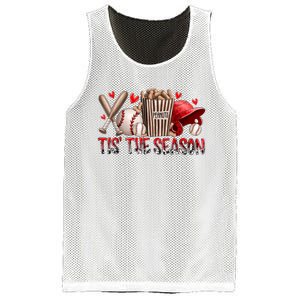 Tis The Season Baseball Game Day Sports Fan Baseball Lover Mesh Reversible Basketball Jersey Tank