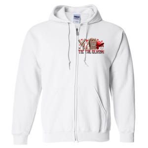 Tis The Season Baseball Game Day Sports Fan Baseball Lover Full Zip Hoodie