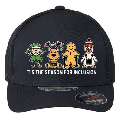 Tis The Season For Inclusion Ot Pt Slp Therapist Christmas Flexfit Unipanel Trucker Cap