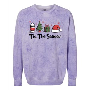 Tis The Season Christmas Holiday Coffee Santa Claus Colorblast Crewneck Sweatshirt