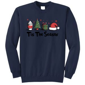 Tis The Season Christmas Holiday Coffee Santa Claus Tall Sweatshirt