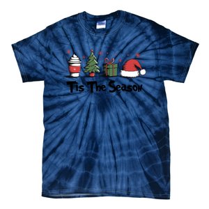 Tis The Season Christmas Holiday Coffee Santa Claus Tie-Dye T-Shirt