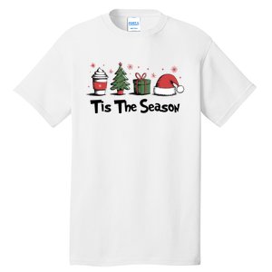 Tis The Season Christmas Holiday Coffee Santa Claus Tall T-Shirt