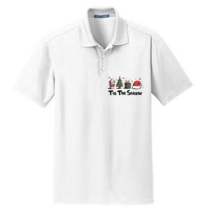 Tis The Season Christmas Holiday Coffee Santa Claus Dry Zone Grid Polo